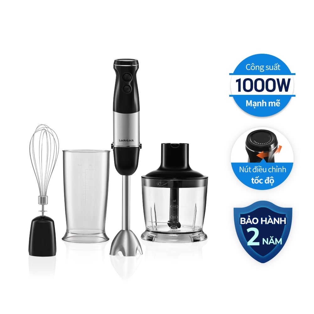 Máy xay cầm tay 1000W - Màu đen - LocknLock EJM559BLK